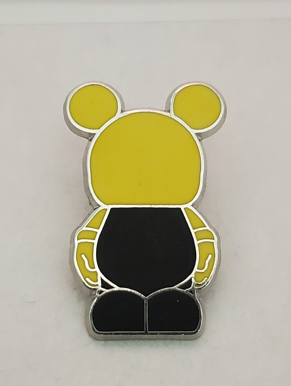 Disney Pin Trading Yellow & Black Mickey Mouse Vinylmation JR Collection Pin